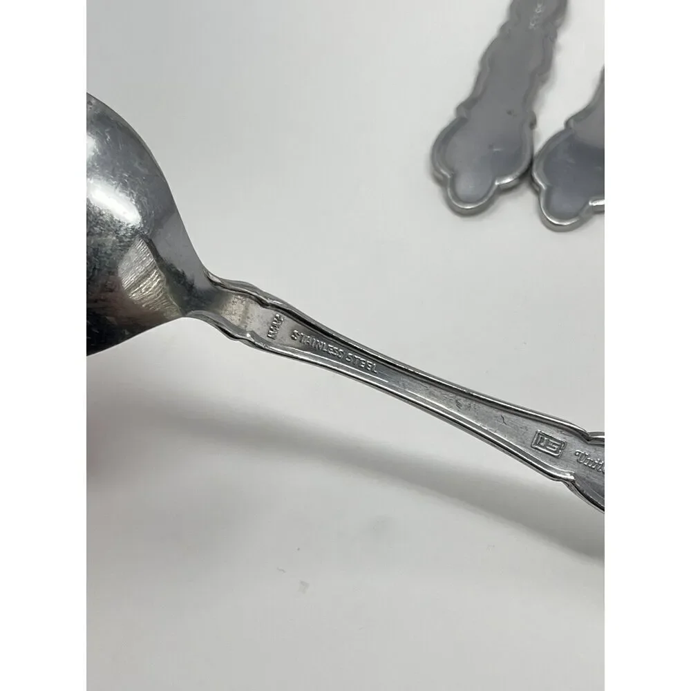 UNITED SILVER US17 Baker Hart & Stuart BST2 Dinner Place Spoons 7 3/8” Set Of 4